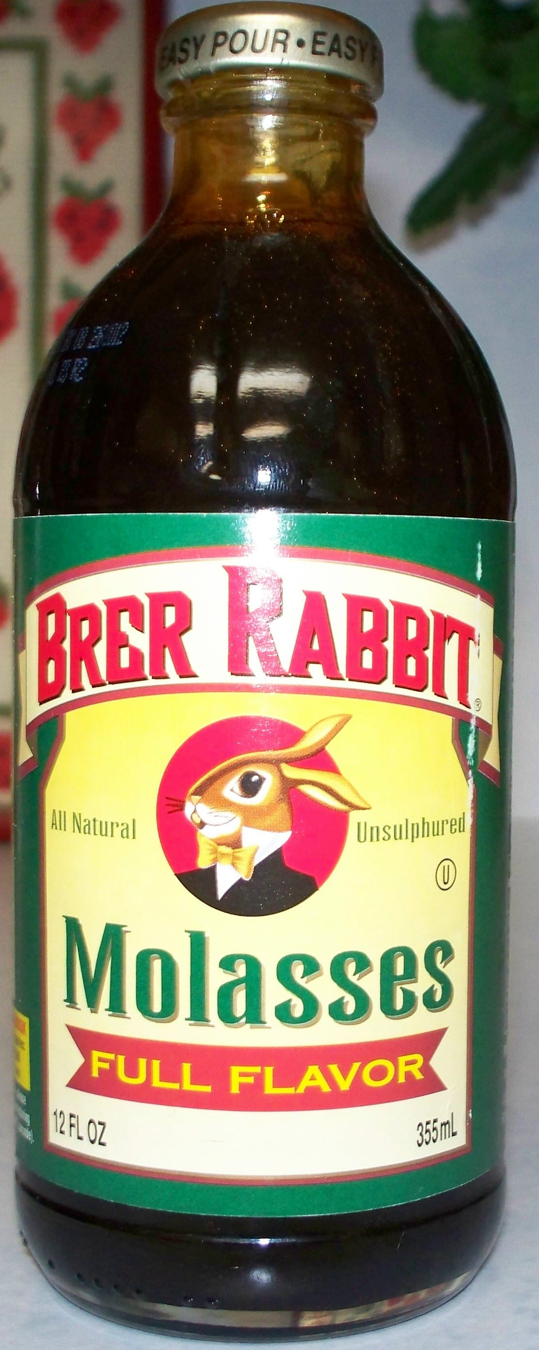 A bottle of unsulphured full-flavor molasses.